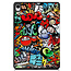 Hoozey - Tablet hoes geschikt voor Samsung Galaxy Tab S11 (2025) - 11 Inch - Tri-fold hoes met Auto/Wake functie en Magnetische sluiting - TPU Cover Met Pencil Houder - Grafitti