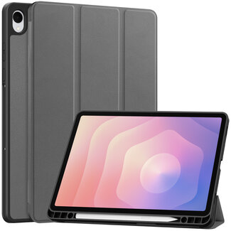 Case2go Case2go - Tablet hoes geschikt voor Samsung Galaxy Tab S11 (2025) - 11 Inch - Tri-fold hoes met Auto/Wake functie en Magnetische sluiting - TPU Cover Met Pencil Houder - Grijs