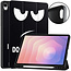 Case2go - Tablet hoes geschikt voor Samsung Galaxy Tab S11 (2025) - 11 Inch - Tri-fold hoes met Auto/Wake functie en Magnetische sluiting - TPU Cover Met Pencil Houder - Don't Touch Me