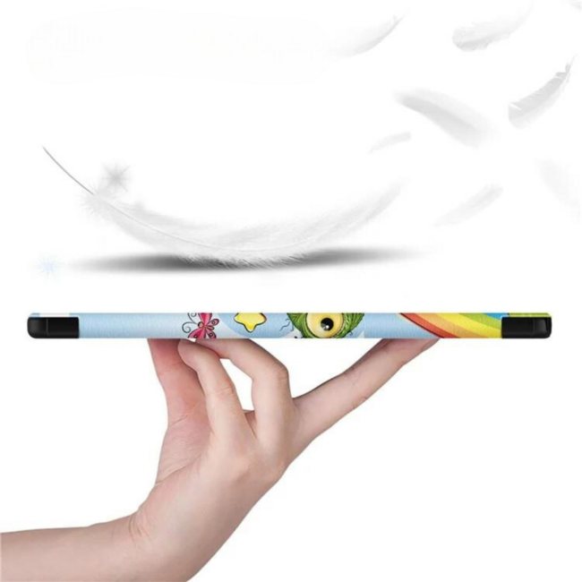 Case2go - Tablet hoes geschikt voor Samsung Galaxy Tab A11 Plus (2025) - Tri-fold hoes met auto/wake functie - 11 inch - Magische Regenboog