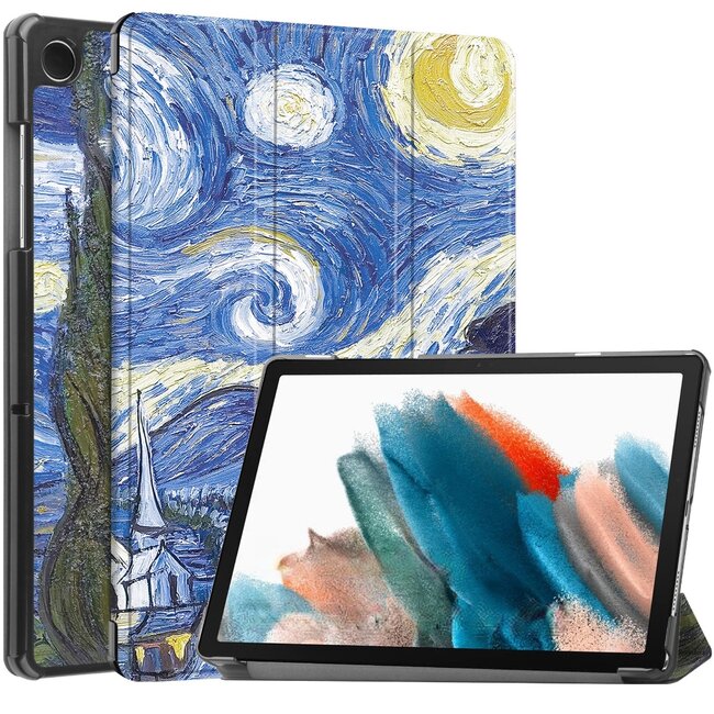 Case2go - Tablet hoes geschikt voor Samsung Galaxy Tab A11 Plus (2025) - Tri-fold hoes met auto/wake functie - 11 inch - Sterrenhemel