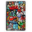 Tablethoes en Screenprotector geschikt voor Samsung Galaxy Tab A11 Plus (2025) - Tri-fold hoes met Auto/Wake functie - Graffiti