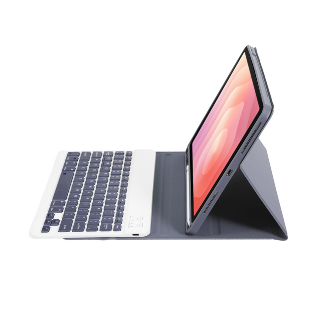 Case2go - Bluetooth Toetsenbord hoes geschikt voor Samsung Galaxy Tab S11 (2025) - 11 Inch - QWERTY - Auto Wake/Sleep functie - Met Pencil Houder - Paars