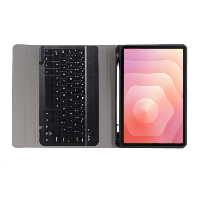 Case2go - Bluetooth Toetsenbord hoes geschikt voor Samsung Galaxy Tab S11 (2025) - 11 Inch - QWERTY - Auto Wake/Sleep functie - Met Pencil Houder - Zwart