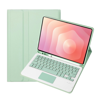 Case2go Case2go - Bluetooth Toetsenbord hoes geschikt voor Samsung Galaxy tab S11 (2025) - QWERTY - Auto Wake/Sleep functie - Met Pencil Houder - Touchpad - Licht Groen