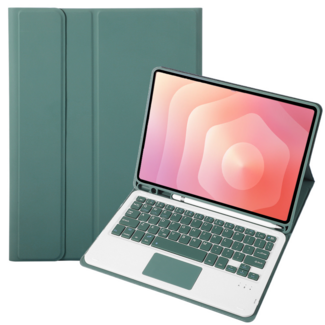 Case2go Case2go - Bluetooth Toetsenbord hoes geschikt voor Samsung Galaxy tab S11 (2025) - QWERTY - Auto Wake/Sleep functie - Met Pencil Houder - Touchpad - Donker Groen