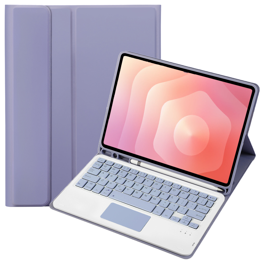 Case2go - Bluetooth Toetsenbord hoes geschikt voor Samsung Galaxy tab S11 (2025) - QWERTY - Auto Wake/Sleep functie - Met Pencil Houder - Touchpad - Paars afbeelding