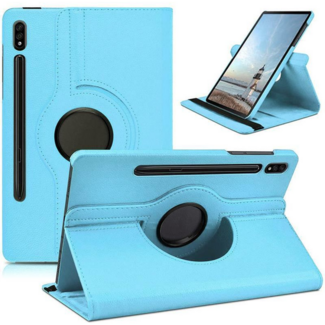 Case2go Case2go - Tablet hoes geschikt voor Samsung Galaxy Tab S9 FE (2023) - 10.9 Inch - Draaibare Book Case Cover - Licht Blauw