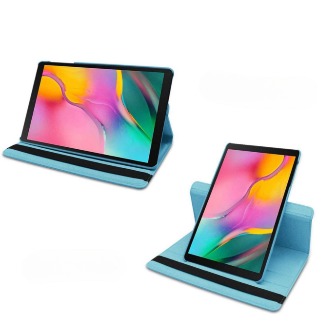 Case2go - Tablet hoes geschikt voor Samsung Galaxy Tab S9 FE (2023) - 10.9 Inch - Draaibare Book Case Cover - Licht Blauw