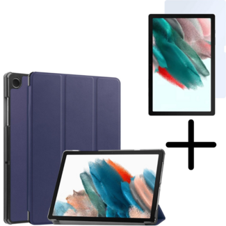 Case2go Tablethoes en Screenprotector geschikt voor Samsung Galaxy Tab A11 Plus (2025) - Tri-fold hoes met Auto/Wake functie - Blauw