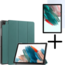 Tablethoes en Screenprotector geschikt voor Samsung Galaxy Tab A11 Plus (2025) - Tri-fold hoes met Auto/Wake functie - Groen