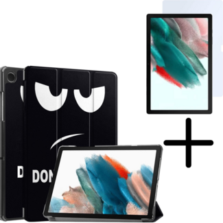 Case2go Tablethoes en Screenprotector geschikt voor Samsung Galaxy Tab A11 Plus (2025) - Tri-fold hoes met Auto/Wake functie - Don't Touch Me