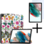 Tablethoes en Screenprotector geschikt voor Samsung Galaxy Tab A11 Plus (2025) - Tri-fold hoes met Auto/Wake functie - Vlinder