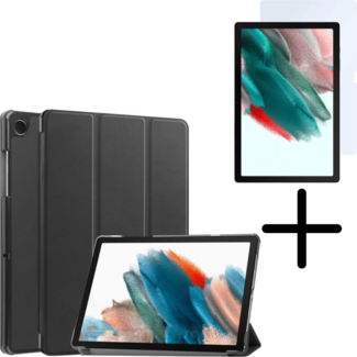 Tablethoes en Screenprotector geschikt voor Samsung Galaxy Tab A11 (2025) - Tri-fold hoes met Auto/Wake functie - Zwart