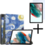 Tablethoes en Screenprotector geschikt voor Samsung Galaxy Tab A11 (2025) - Tri-fold hoes met Auto/Wake functie - Sterrenhemel