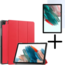 Tablethoes en Screenprotector geschikt voor Samsung Galaxy Tab A11 (2025) - Tri-fold hoes met Auto/Wake functie - Rood
