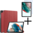 Tablethoes en Screenprotector geschikt voor Samsung Galaxy Tab A11 (2025) - Tri-fold hoes met Auto/Wake functie - Donker Rood