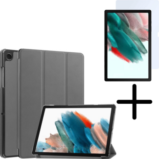 Case2go Tablethoes en Screenprotector geschikt voor Samsung Galaxy Tab A9 Plus (2023) - Tri-fold hoes met Auto/Wake functie - Grijs