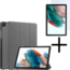 Tablethoes en Screenprotector geschikt voor Samsung Galaxy Tab A9 Plus (2023) - Tri-fold hoes met Auto/Wake functie - Grijs