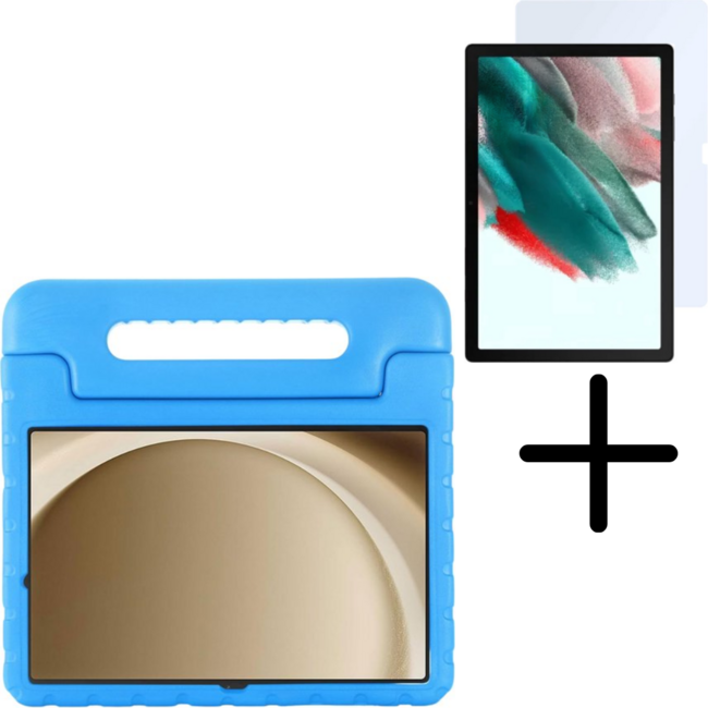 Case2go - Tablet hoes met screenprotector geschikt voor Samsung Galaxy Tab A11 Plus (2025) - Schokbestendige EVA Case met Handvat - Blauw