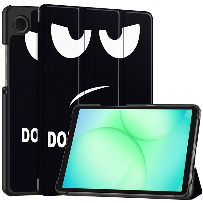 Case2go - Tablet hoes geschikt voor Samsung Galaxy Tab A11 (2025) - Tri-fold hoes met auto/wake functie - 8.7 inch - Don't touch me