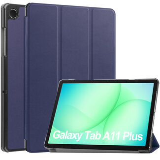 Case2go Case2go - Tablet hoes geschikt voor Samsung Galaxy Tab A11 Plus (2025) - Tri-fold hoes met auto/wake functie - 11 inch - Blauw