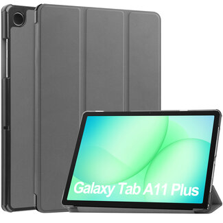 Case2go Case2go - Tablet hoes geschikt voor Samsung Galaxy Tab A11 Plus (2025) - Tri-fold hoes met auto/wake functie - 11 inch - Grijs