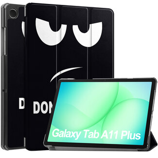 Case2go Case2go - Tablet hoes geschikt voor Samsung Galaxy Tab A11 Plus (2025) - Tri-fold hoes met auto/wake functie - 11 inch - Don't touch me