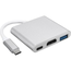 USB-C Adapter naar HDMI, USB-A en USB-C (Female) - 20 CM - 1080P - 4K Kwaliteit - 30 Hz - usbc adapter - usb c naar hdmi - usb c naar usb c - usb c hub - usb c naar usb a - Zilver