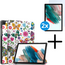 Tablet hoes met 2-Pack screenprotector geschikt voor Samsung Galaxy Tab A11 Plus (2025) - Tablethoesje - Tab A11 Plus hoes - Trifold case - 11 Inch - Vlinder