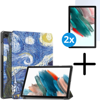 Case2go Tablet hoes met 2-Pack screenprotector geschikt voor Samsung Galaxy Tab A11 Plus (2025) - Tablethoesje - Tab A11 Plus hoes - Trifold case - 11 Inch - Sterrenhemel