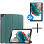 Tablet hoes met 2-Pack screenprotector geschikt voor Samsung Galaxy Tab A11 Plus (2025) - Tablethoesje - Tab A11 Plus hoes - Trifold case - 11 Inch - Groen