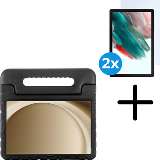 Case2go Tablet hoes Kids Cover met 2-pack screenprotector geschikt voor Samsung Galaxy Tab A11 (2025) - Tablethoesje - Tab A11 hoes - Kids Cover Hoes - 8.7 Inch - Zwart