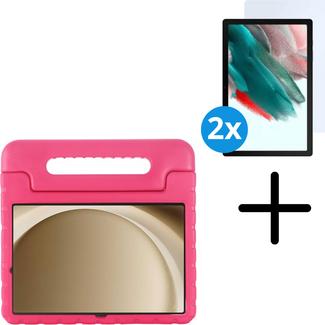 Case2go Tablet hoes Kids Cover met 2-pack screenprotector geschikt voor Samsung Galaxy Tab A11 Plus (2025) - Tablethoesje - Tab A11 Plus hoes - Kids Cover Hoes - 11 Inch - Roze