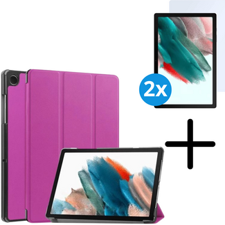 Case2go Tablet hoes met 2-Pack screenprotector geschikt voor Samsung Galaxy Tab A11 (2025) - Tablethoesje - Tab A11 - Trifold case - 8.7 Inch - Paars