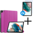 Tablet hoes met 2-Pack screenprotector geschikt voor Samsung Galaxy Tab A11 (2025) - Tablethoesje - Tab A11 - Trifold case - 8.7 Inch - Paars