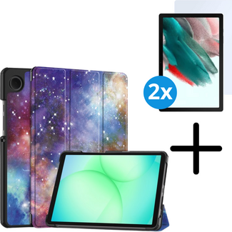 Case2go Tablet hoes met 2-Pack screenprotector geschikt voor Samsung Galaxy Tab A11 (2025) - Tablethoesje - Tab A11 - Trifold case - 8.7 Inch - Galaxy