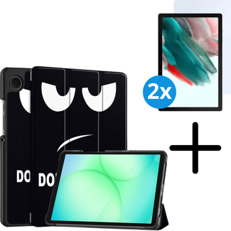 Case2go Tablet hoes met 2-Pack screenprotector geschikt voor Samsung Galaxy Tab A11 (2025) - Tablethoesje - Tab A11 - Trifold case - 8.7 Inch - Don&amp;#039;t Touch Me
