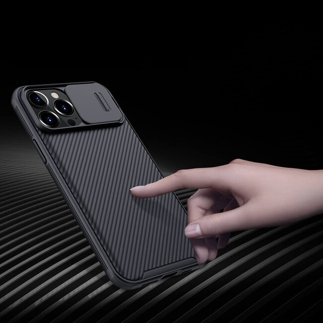 Telefoonhoesje geschikt voor Apple iPhone 14 Plus - Nillkin CamShield Pro Case - Zwart