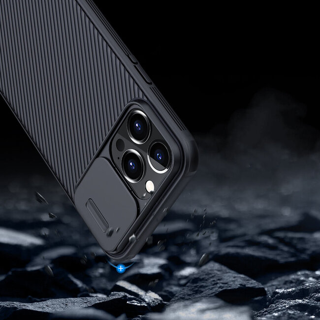 Telefoonhoesje geschikt voor Apple iPhone 14 Plus - Nillkin CamShield Pro Case - Zwart