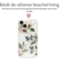 Hoozey - Hoesje geschikt voor Apple iPhone 14 Pro - Flower Print - Groen / Goud