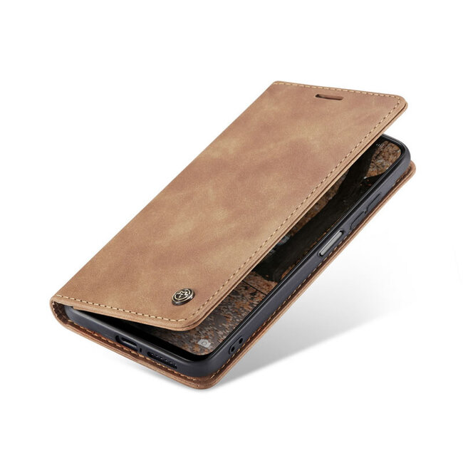 CaseMe - Hoesje geschikt voor Xiaomi Redmi Note 11 Pro  - Wallet Book Case - Magneetsluiting - Licht Bruin