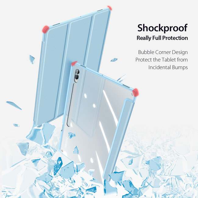 Dux Ducis - Tablet hoes geschikt voor Samsung Galaxy Tab S9 Ultra (2023) - Toby Series - Auto Sleep/Wake functie - Tri-Fold Book Case - Licht Blauw