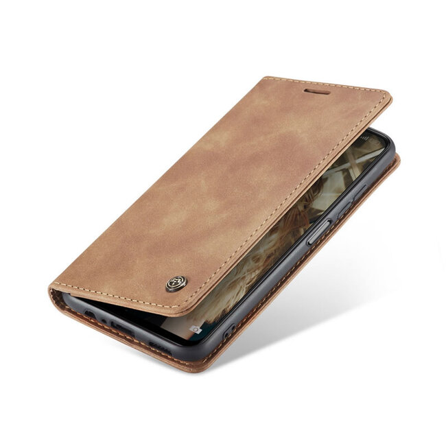 CaseMe - Hoesje geschikt voor Xiaomi Redmi Note 11 - Wallet Book Case - Magneetsluiting - Licht Bruin