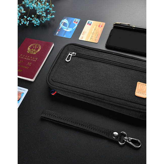RFID Paspoort hoesje - Reisportemonnee - Pasjeshouder - Waterafstotende paspoorthouder - Zwart