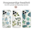 Hoozey - Hoesje geschikt voor Apple iPhone 14 Pro Max - Flower Print - Groen / Blauw
