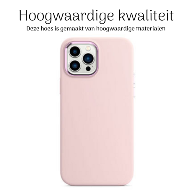 Hoozey - Hoesje geschikt voor Apple iPhone 14 Pro Max - Liquid Siliconen - Roze