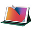 Case2go - Tablet hoes geschikt voor iPad 10.2 (2021/2020/2019) - Business Wallet Book Case - Met pasjeshouder - Groen