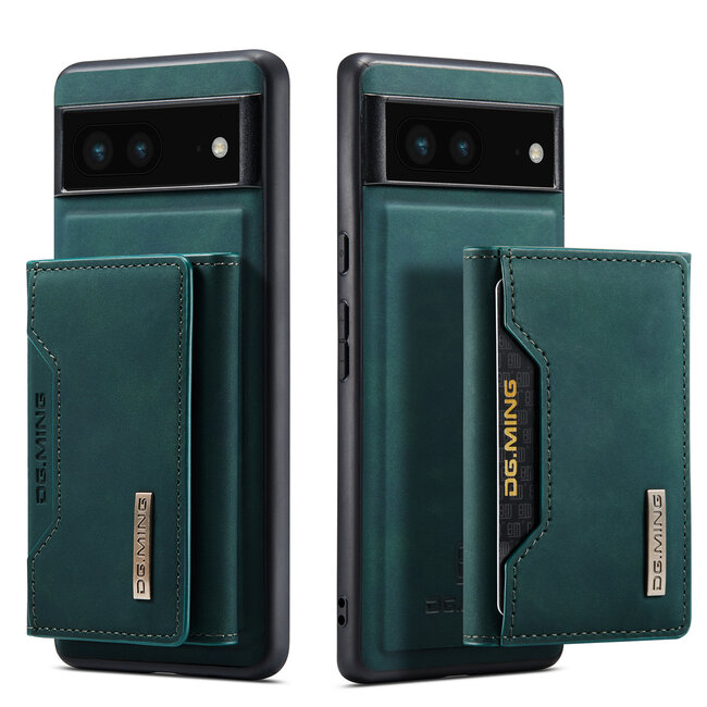 CaseMe - Telefoonhoesje geschikt voor Google Pixel 7 - Back Cover - Met Magnetische Pasjeshouder - Groen