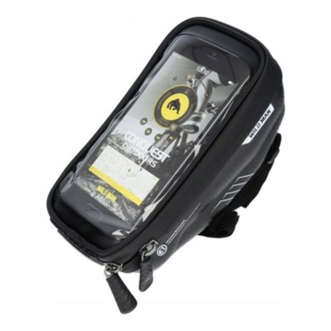 Wildman - Stuurtas - Telefoonhouder/Fietstas - Waterdicht - Touchscreen - 1L - Zwart
